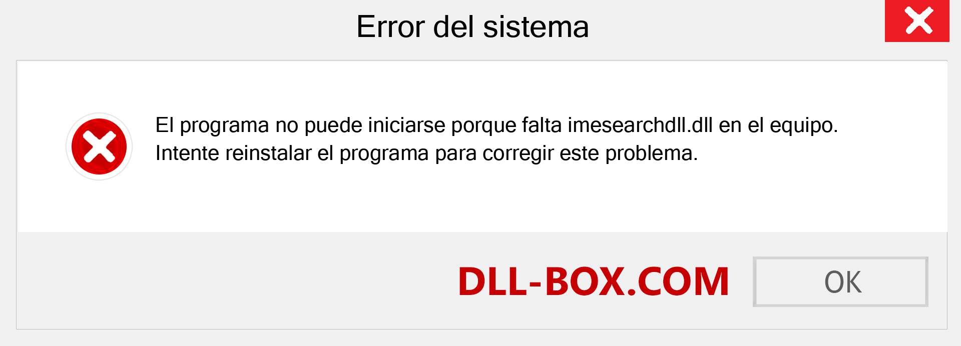 ¿Falta el archivo imesearchdll.dll ?. Descargar para Windows 7, 8, 10 - Corregir imesearchdll dll Missing Error en Windows, fotos, imágenes